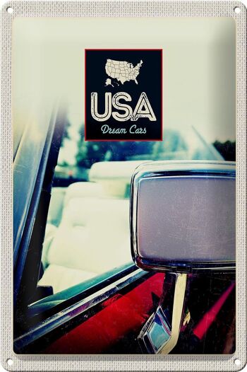 Panneau de voyage en étain, 20x30cm, miroir de véhicule américain, peinture rouge 1