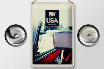 Panneau de voyage en étain, 20x30cm, miroir de véhicule américain, peinture rouge 2
