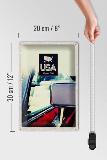 Panneau de voyage en étain, 20x30cm, miroir de véhicule américain, peinture rouge 4