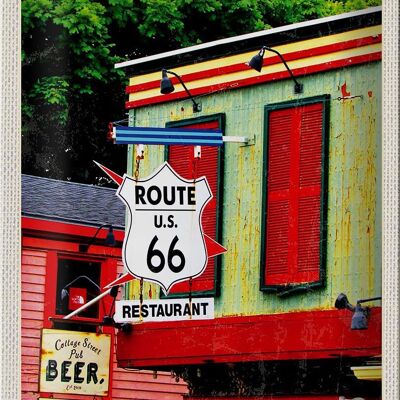 Cartel de chapa Travel 20x30cm America Route 66 Restaurant Chicago