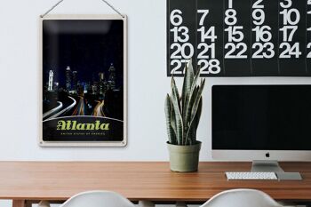Panneau de voyage en étain, 20x30cm, Atlanta America City Street Building 3