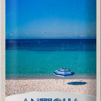 Targa in metallo da viaggio 20x30 cm Antigua Caraibi Isola Mare Spiaggia