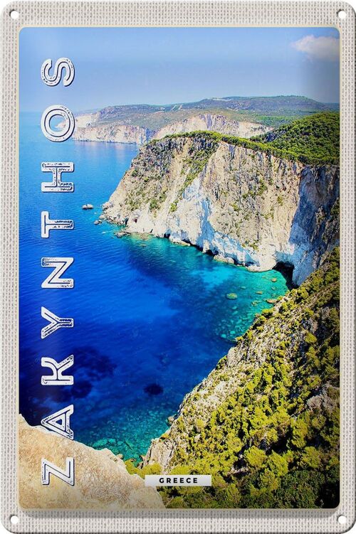 Blechschild Reise 20x30cm Zakynthos Greece Griechenland Meer