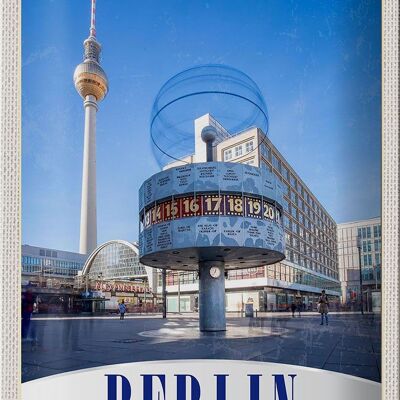 Cartel de chapa viaje 20x30cm Berlín Alemania Alexanderplatz