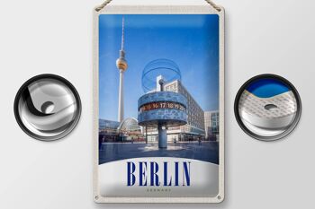 Plaque en tôle voyage 20x30cm Berlin Allemagne Alexanderplatz 2