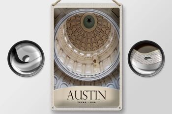 Panneau de voyage en étain, 20x30cm, Austin, Texas, états-unis, Architecture américaine 2