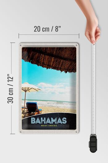Panneau en étain voyage 20x30cm Bahamas ouest Inde vacances soleil 4