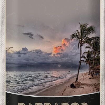 Cartel de chapa de viaje, 20x30cm, Barbados, playa, mar, tormenta, vacaciones