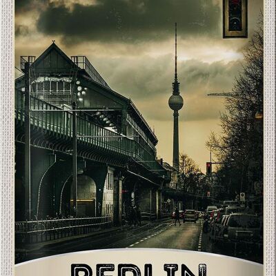 Tin sign travel 20x30cm Berlin Germany TV tower 90s