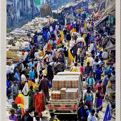 Blechschild Reise 20x30cm Calcutta Indien 4,5 Milionen Einwohner