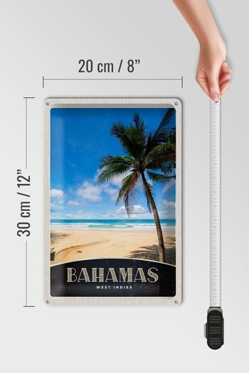 Panneau de voyage en étain, 20x30cm, Bahamas, inde occidentale, plage, palmier 4