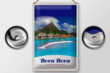Panneau en étain voyage 20x30cm Bora Bora île vacances soleil plage 2