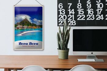 Panneau en étain voyage 20x30cm Bora Bora île vacances soleil plage 3