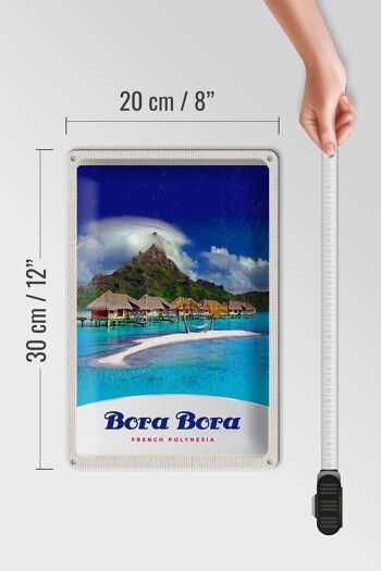 Panneau en étain voyage 20x30cm Bora Bora île vacances soleil plage 4