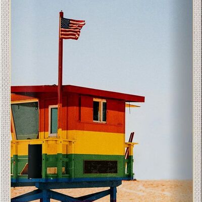 Cartel de chapa de viaje, 20x30cm, California, América, costa, playa, mar