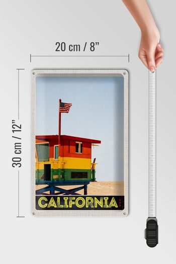 Signe en étain voyage 20x30cm, côte américaine de californie, plage, mer 4