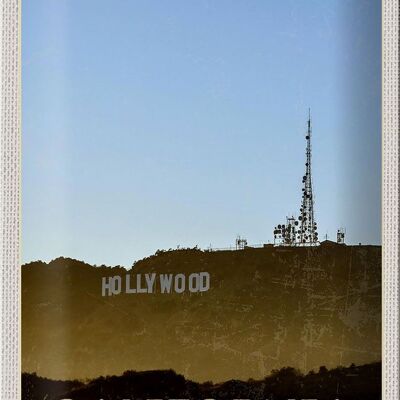 Targa in metallo da viaggio 20x30 cm California America Hollywood Star