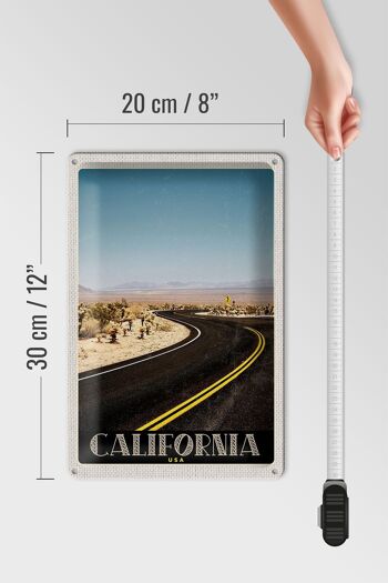 Panneau en étain voyage 20x30cm, californie, amérique, plage, rue, désert 4