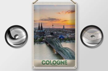 Panneau en étain voyage 20x30cm Cologne Allemagne city trip cathédrale pont 2