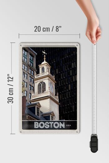 Panneau en étain voyage 20x30cm, USA, Amérique, Boston, monument 4