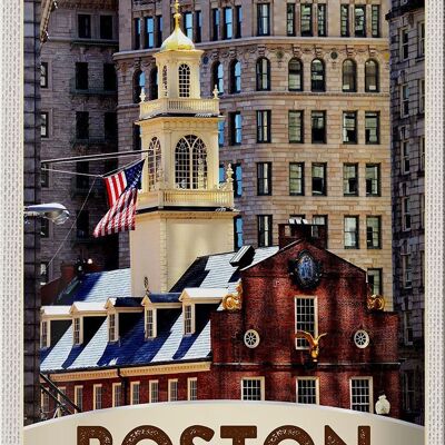 Blechschild Reise 20x30cm Amerika USA Boston Architektur