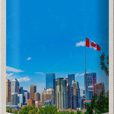 Blechschild Reise 20x30cm Calgary Kanada Stadt Flagge Urlaub