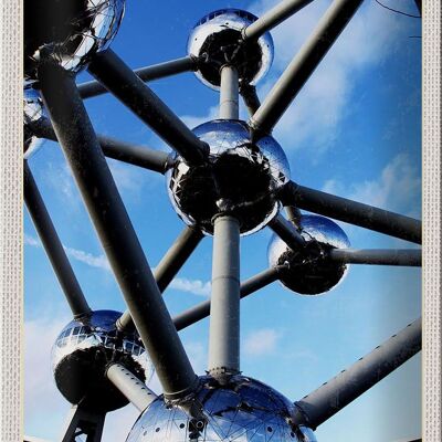 Cartel de chapa de viaje 20x30cm Bruselas Bélgica Atomium Chemistry Vacation