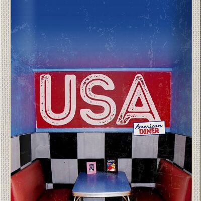 Targa in metallo da viaggio 20x30 cm America Diner Ristorante Fast Food