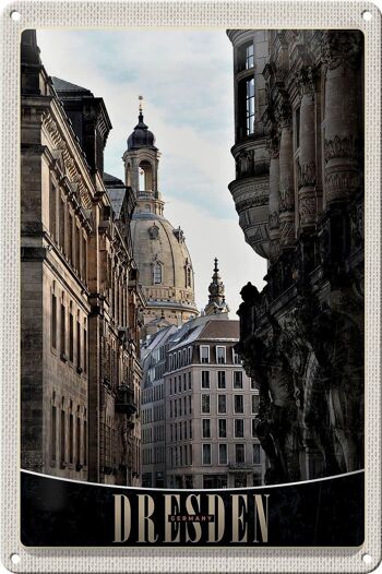 Panneau en étain voyage 20x30cm, architecture de Dresde, Allemagne 1