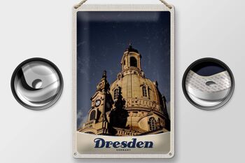 Plaque en étain voyage 20x30cm art de Dresde architecture médiévale 2