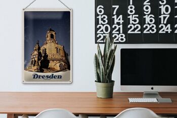 Plaque en étain voyage 20x30cm art de Dresde architecture médiévale 3