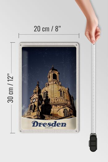 Plaque en étain voyage 20x30cm art de Dresde architecture médiévale 4