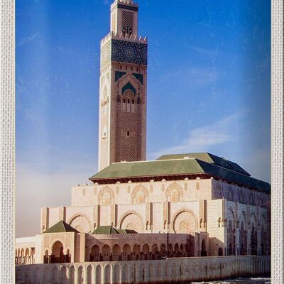 Plaque en étain voyage 20x30cm, Casablanca, maroc, Architecture afrique