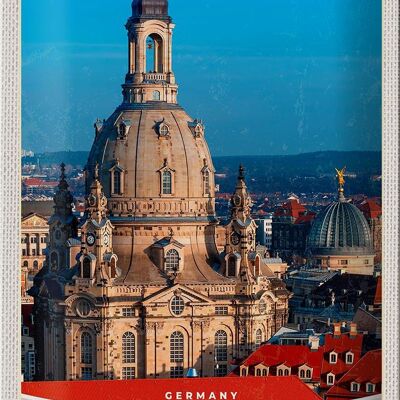 Cartel de chapa viaje 20x30cm Dresde Alemania retrato de arquitectura