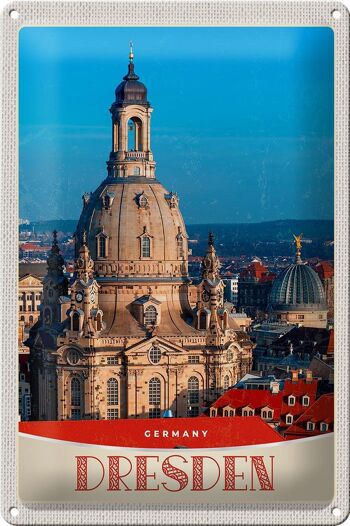 Panneau en étain voyage 20x30cm, portrait d'architecture de Dresde, Allemagne 1