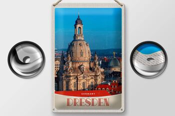 Panneau en étain voyage 20x30cm, portrait d'architecture de Dresde, Allemagne 2