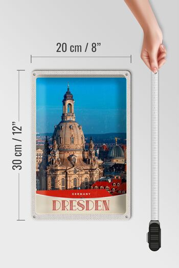 Panneau en étain voyage 20x30cm, portrait d'architecture de Dresde, Allemagne 4
