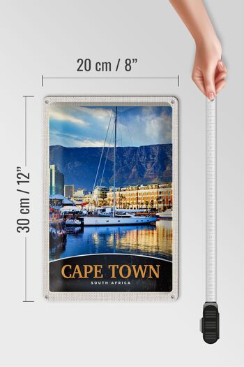 Panneau de voyage en étain, 20x30cm, Cape Town, afrique du sud, yacht, montagnes, mer 4
