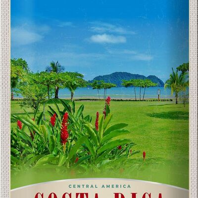 Cartel de chapa Travel 20x30cm Costa Rica Centroamérica Playa Mar
