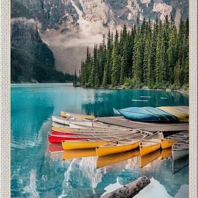 Cartel de chapa de viaje, 20x30cm, Canadá, Europa, mar, montañas, barco, vacaciones