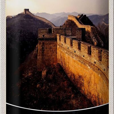 Blechschild Reise 20x30cm China Asien Chinesiche Mauer 1222km