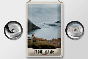 Signe en étain voyage 20x30cm, danemark, île féroé, mouton, vacances 2