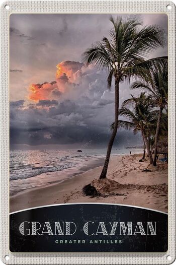 Panneau de voyage en étain, 20x30cm, Grand Cayman, caraïbes, Amérique, île 1