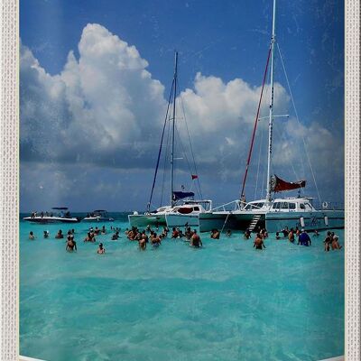 Blechschild Reise 20x30cm Grand Cayman Insel Amerika Yacht