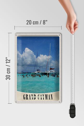 Panneau de voyage en étain, 20x30cm, grand Cayman Island America Yacht 4