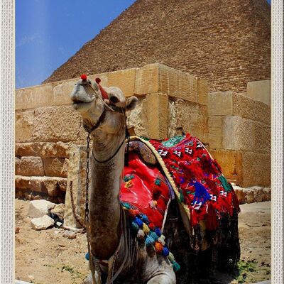 Targa in metallo da viaggio 20x30 cm Egitto Africa Camel Desert Vacation