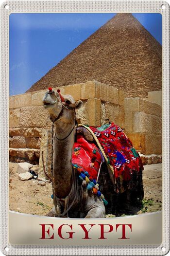 Signe en étain voyage 20x30cm, egypte, afrique, chameau, désert, vacances 1
