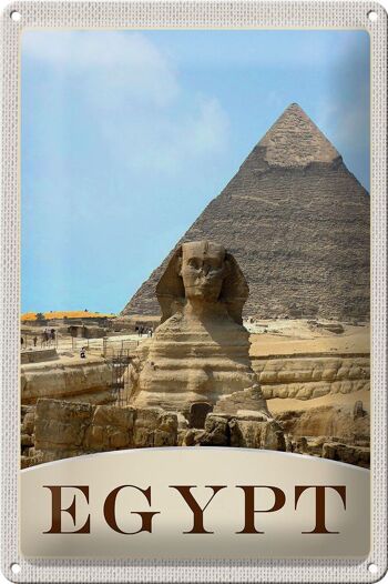 Signe en étain voyage 20x30cm, pyramide d'egypte et d'afrique, vacances dans le désert 1