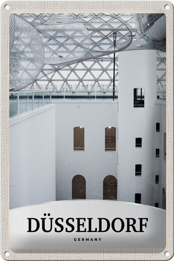 Panneau en étain voyage 20x30cm, Düsseldorf, Allemagne, Architecture 1
