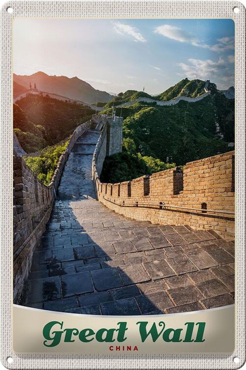 Blechschild Reise 20x30cm China Chinesische Mauer 500 m hoch